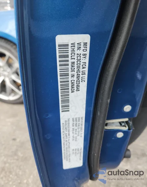 2022 Dodge Charger Gt z USA, uszkodzony, nr VIN 2C3CDXHG4NH224648